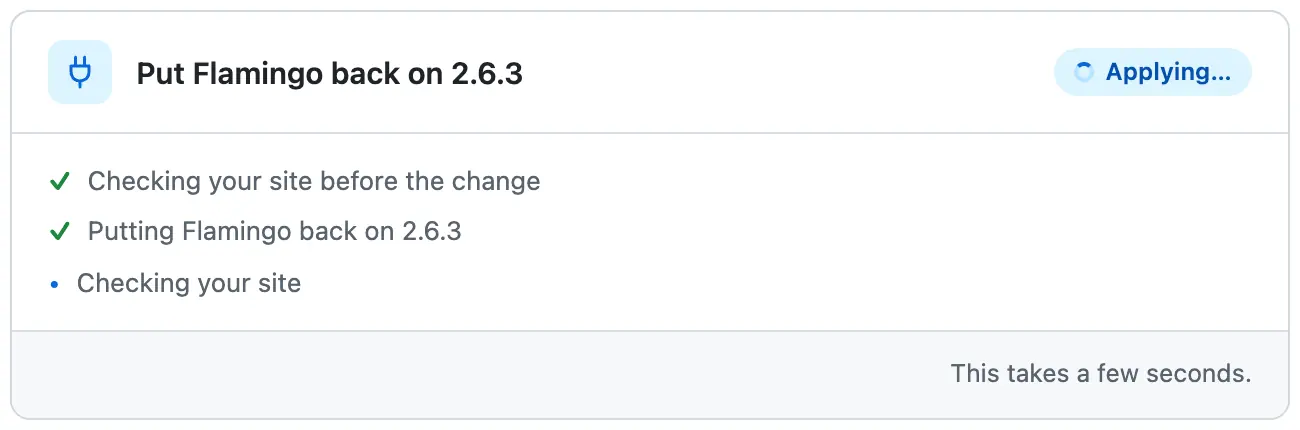 The card after the press: 2.6.3 put in, Checking your site still running