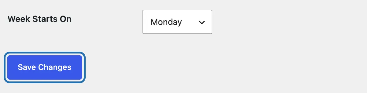 The Save Changes button at the bottom of General Settings, outlined
